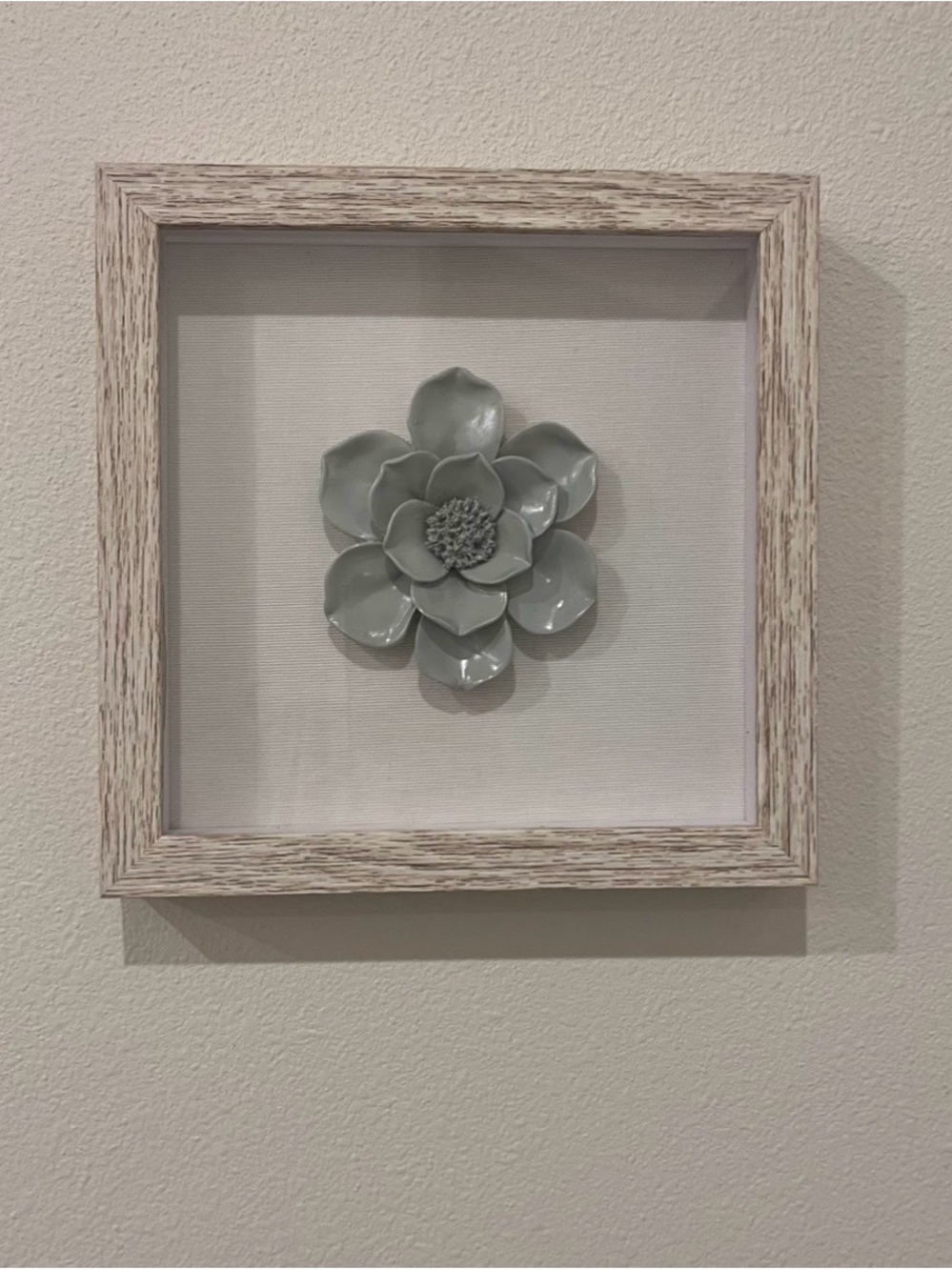 Framed Ceramic Flower Wall Art - Sage
Green